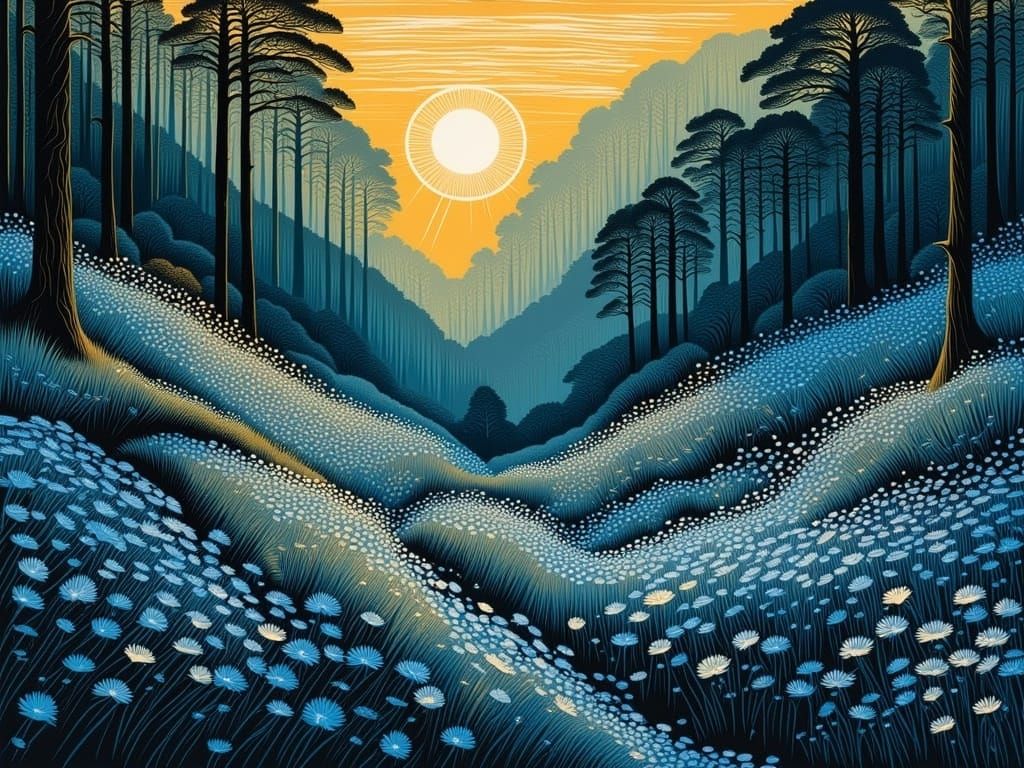 Whispers of Blue: Serene Oases Amidst Darkened Canyons