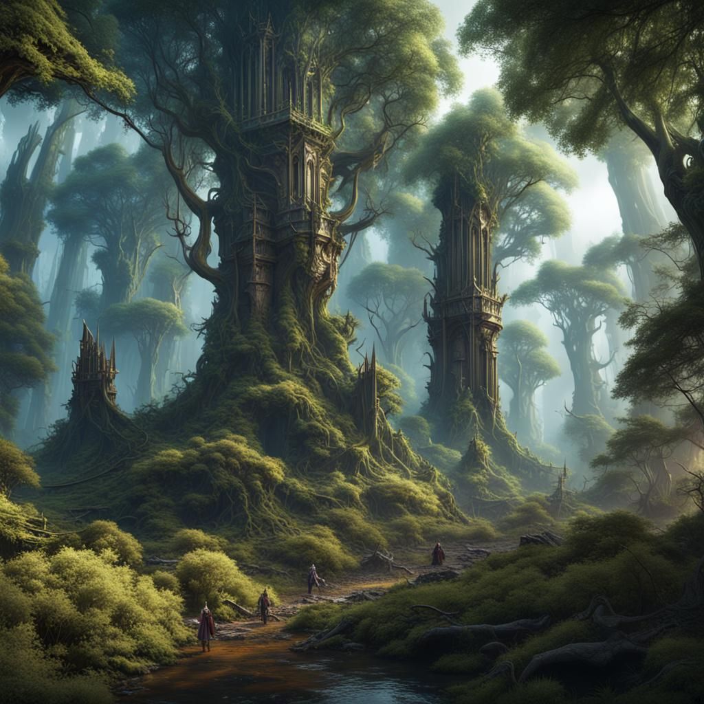 Enchanted Forest of Swords: Fantasy Concept Art