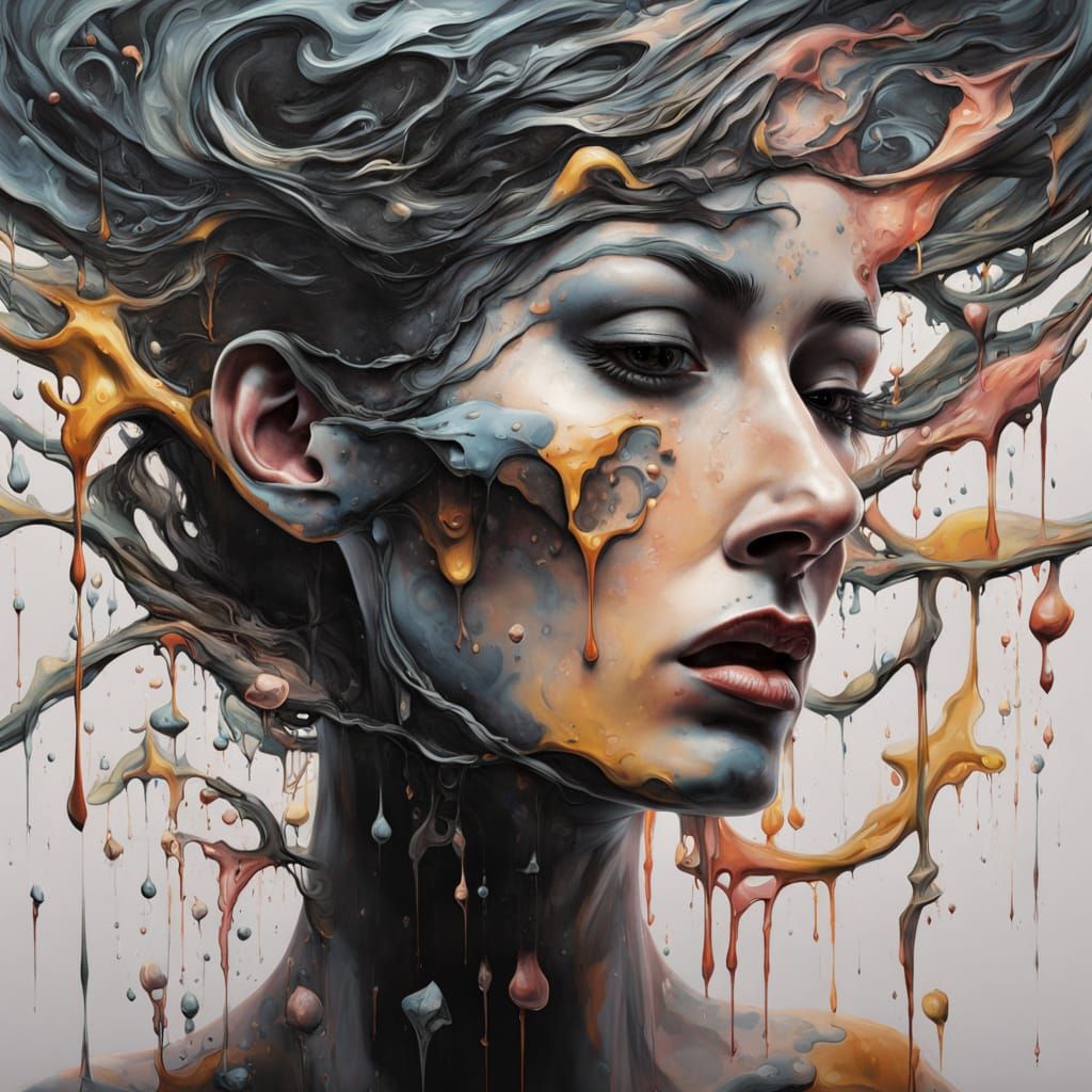 Surrealistic Oil Painting in High Key Lighting with Vibrant ...