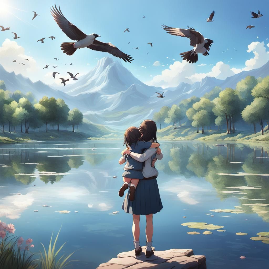 Emotional Mother-Daughter Reunion in Anime Style