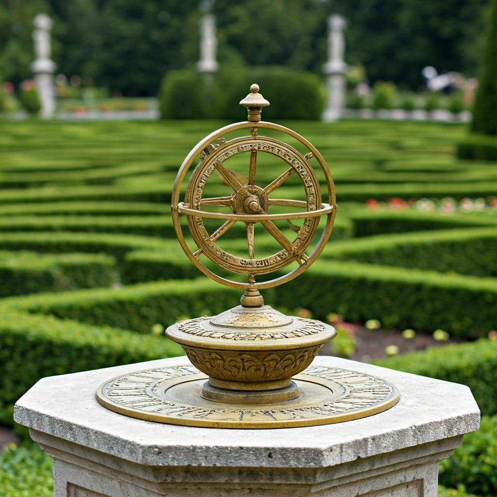 Sundial in a Beautiful Garden