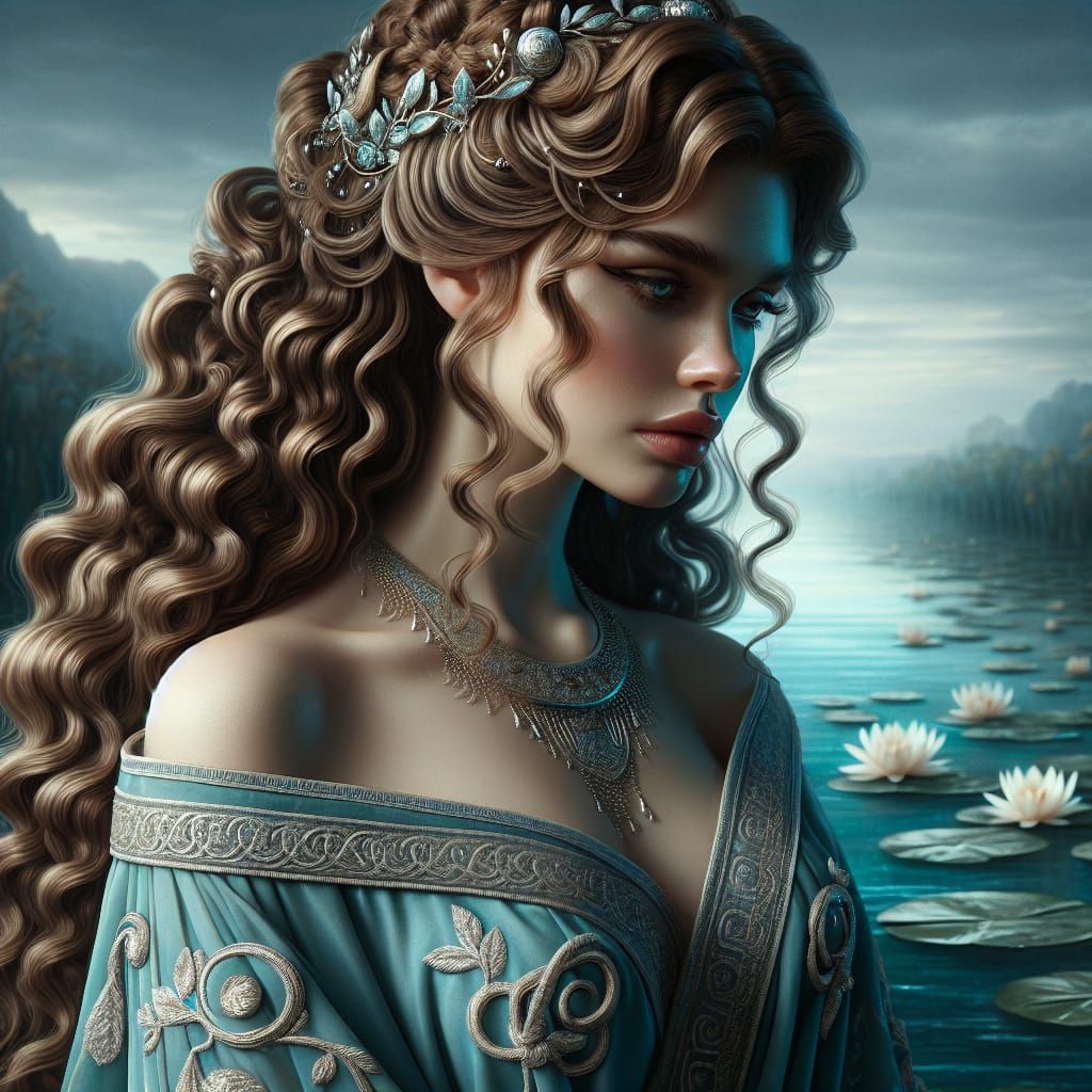 Galene: Greek Goddess of Calm Seas in Digital Painting
