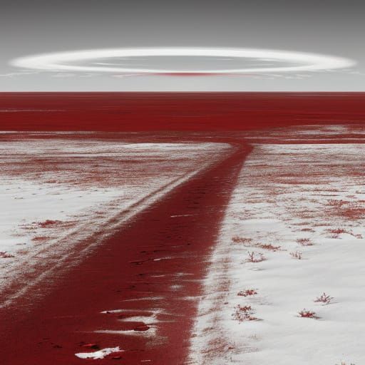 Mysterious Red Form Soars in the Sky