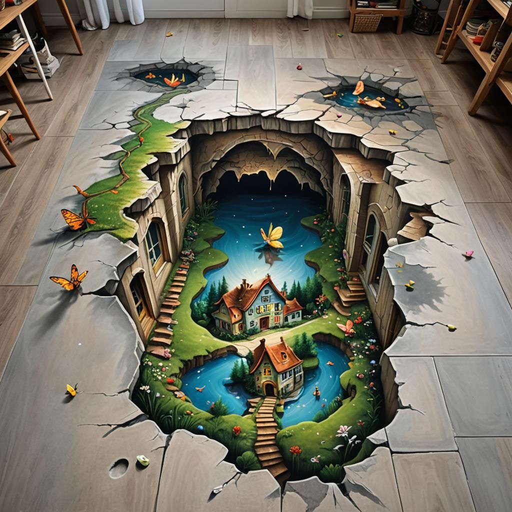 Fairyland Crack: 3D Chalk Art Illusion