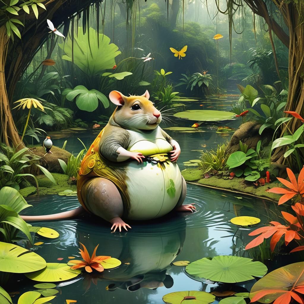 SSBBW Rat Queen Emerges in Surreal Autumn Landscape