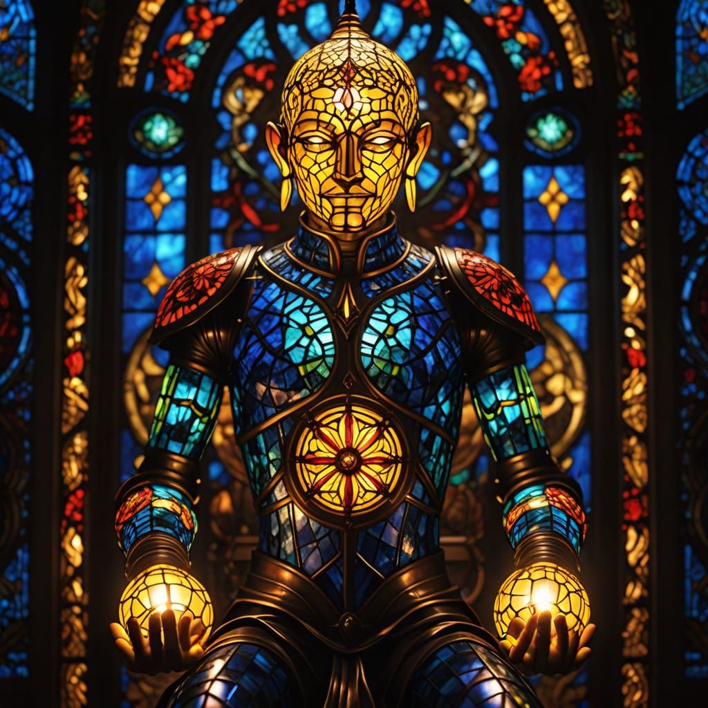 Surreal Stained Glass Lamp Illuminates Spiritual Meditation ...