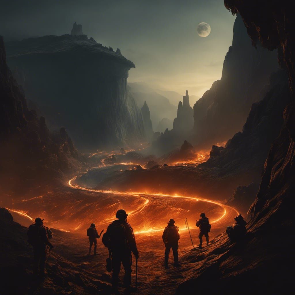Apocalyptic Desert Landscape with Eternal Fire