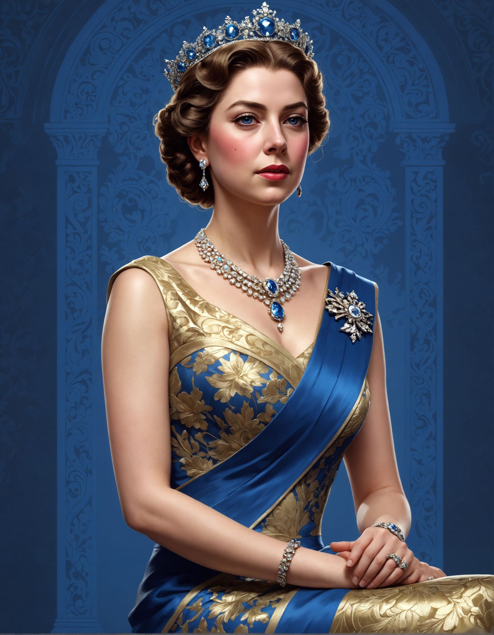 Young Queen Elizabeth II: Hyperdetailed Art Portrait