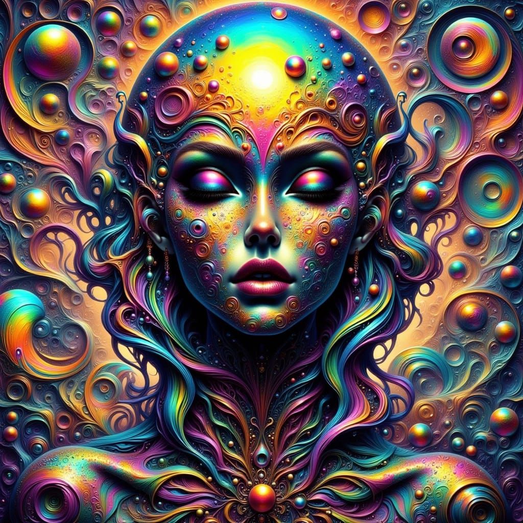 Vibrant Fairy Punk Landscape with Glitch Art Elements