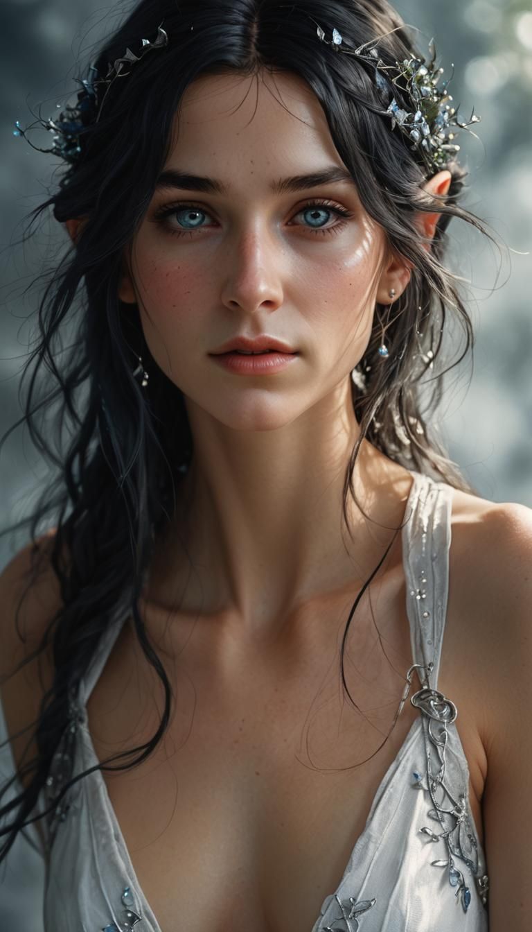 Elven Woman Portrait in Lord of the Rings Style