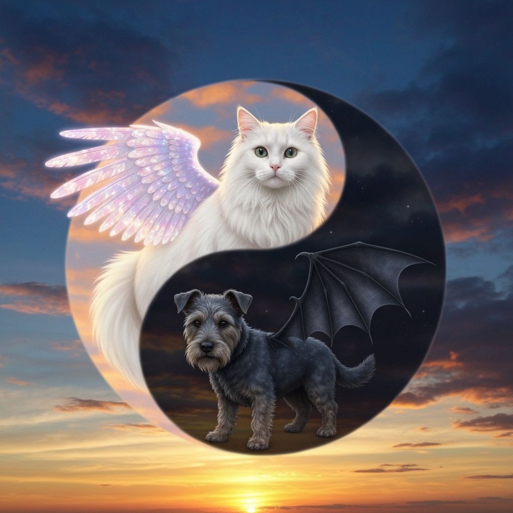 Yin Yang: Angel Cat vs. Bat Winged Terrier