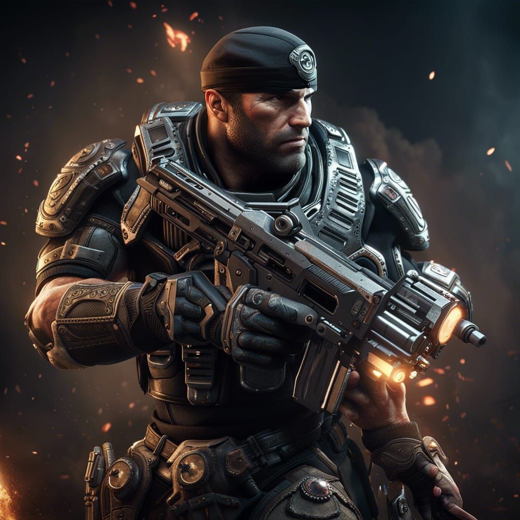 Marcus Fenix from Gears of War in 3D