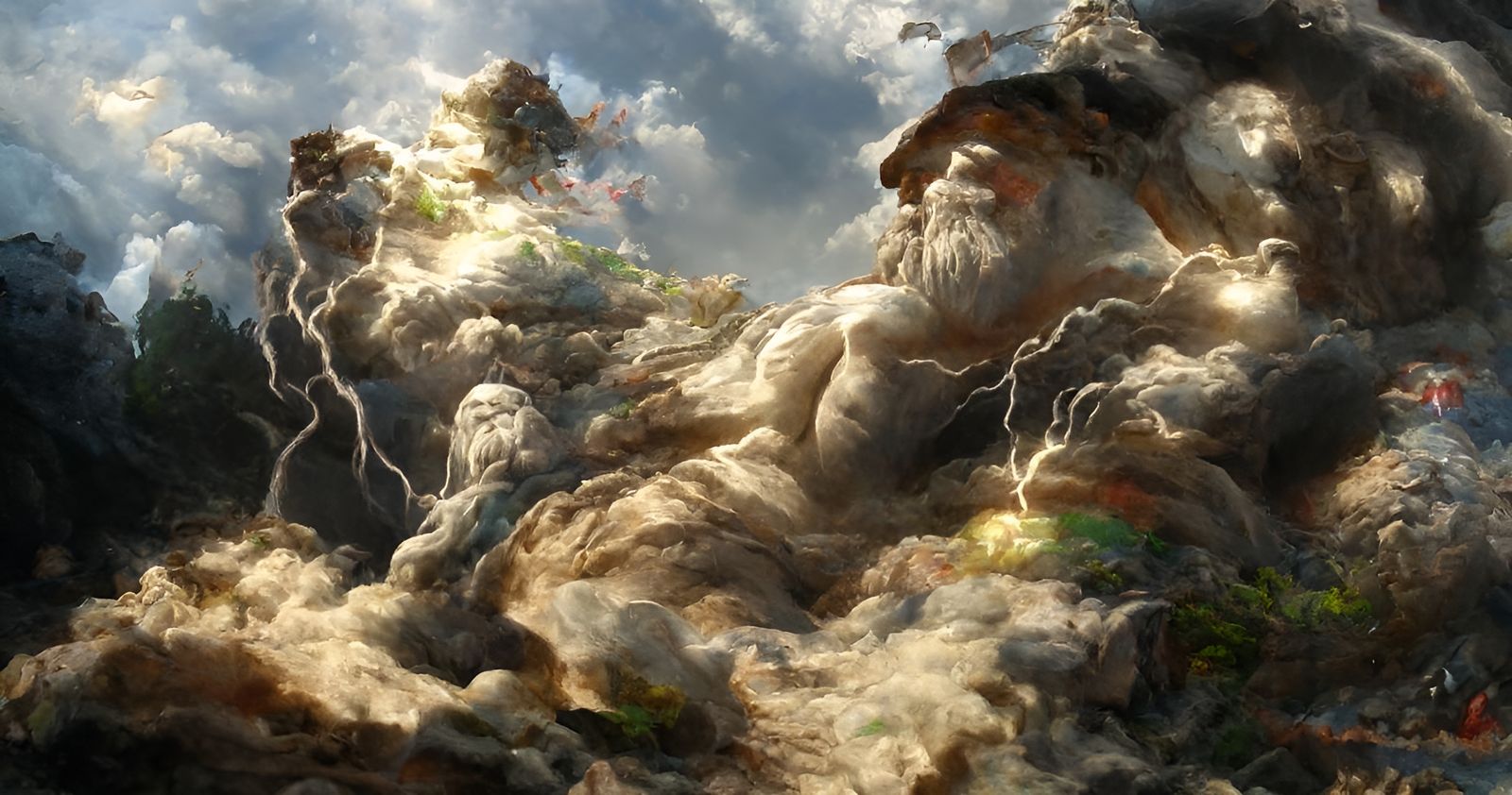 Zeus, God of Lightning in Hyperrealistic Style
