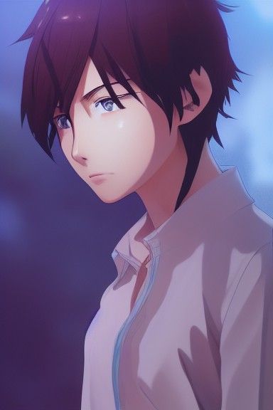 Anime Portrait of Scarred Teenager in Shinkai Style