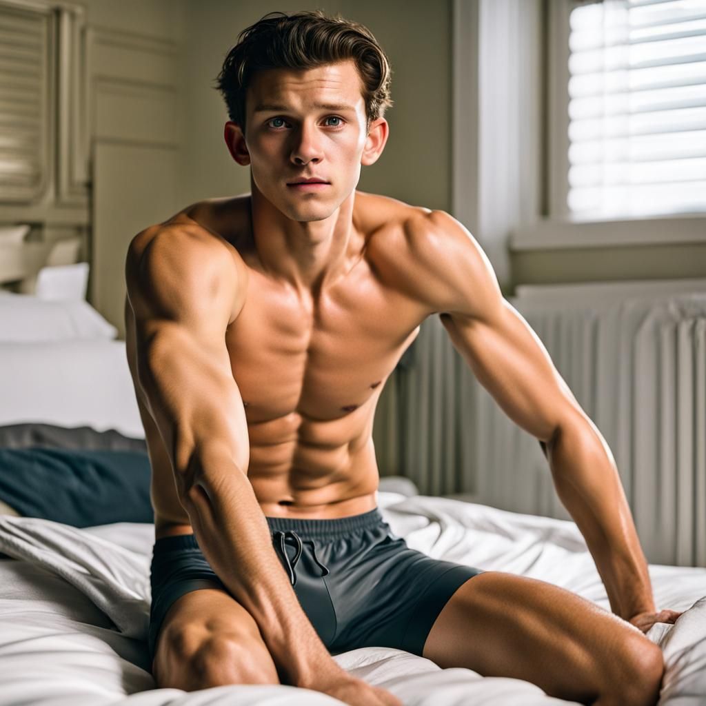 Shirtless Man on All Fours