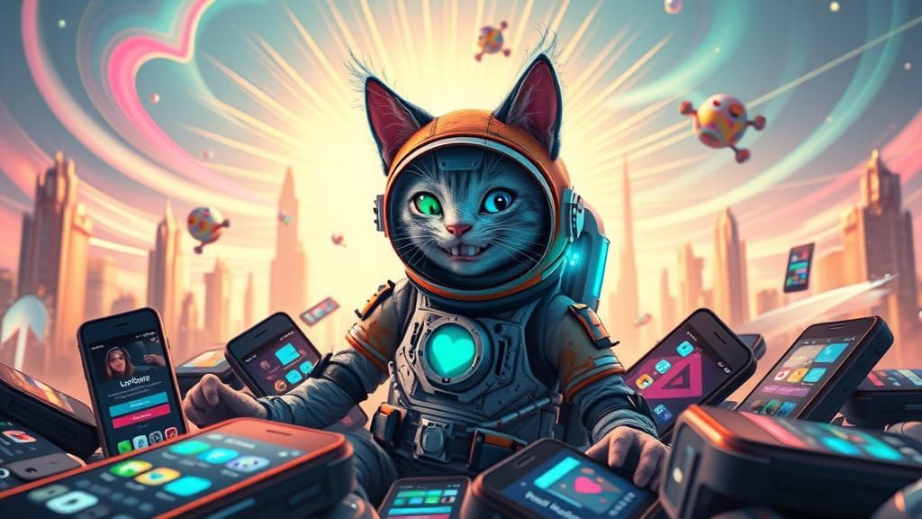 Cyberpunk Catgirl Invades Earth with Mischief