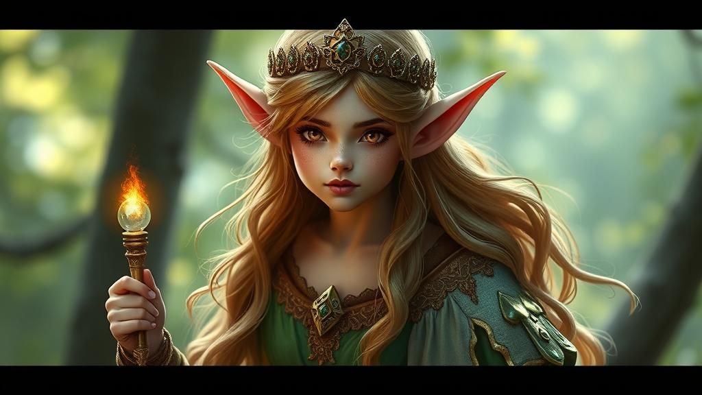 AI Generated Elf Princess Portrait