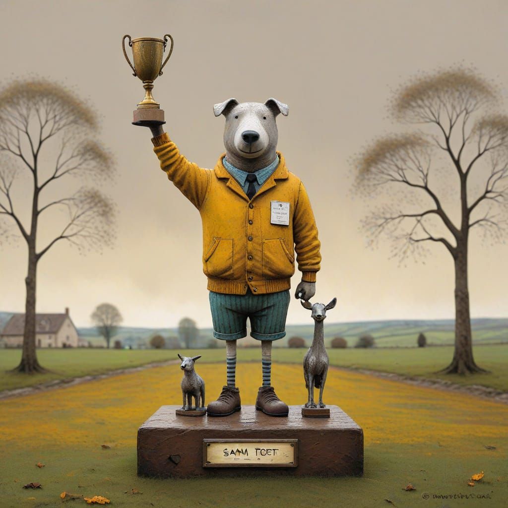 Whimsical Prize Trophy in Sam Toft Style
