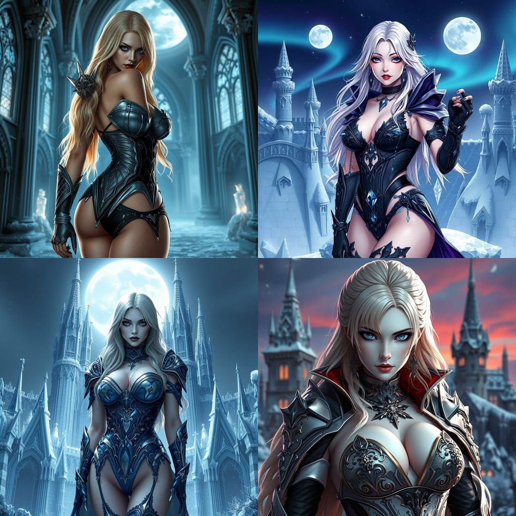 Ethereal Vampire Queen in Frosty Bikini Armor