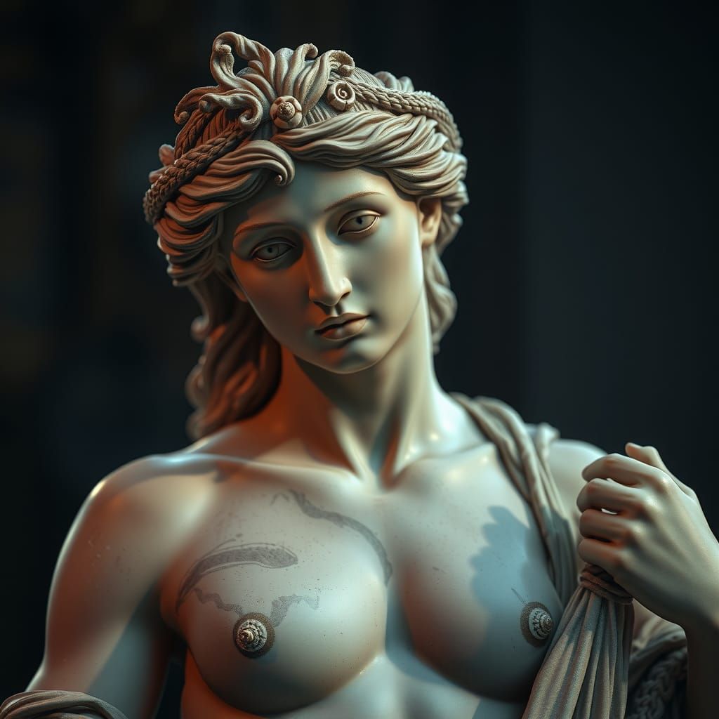 Neoclassical Statue Inspired by Botticelli's Venus