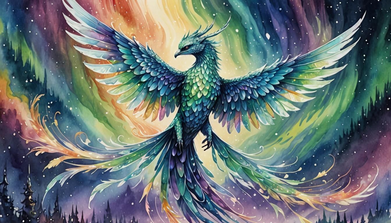 Majestic Iridescent Creature in Vivid Digital Art