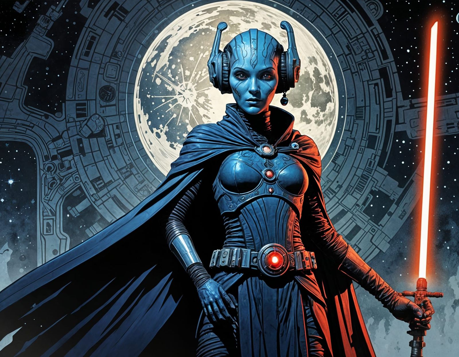 Galactic Sith Vampire: A Masterpiece of Intricate Sci-Fi Art