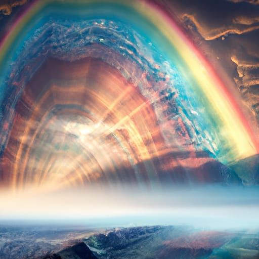Rainbow at Dawn: Epic Digital Matte Painting