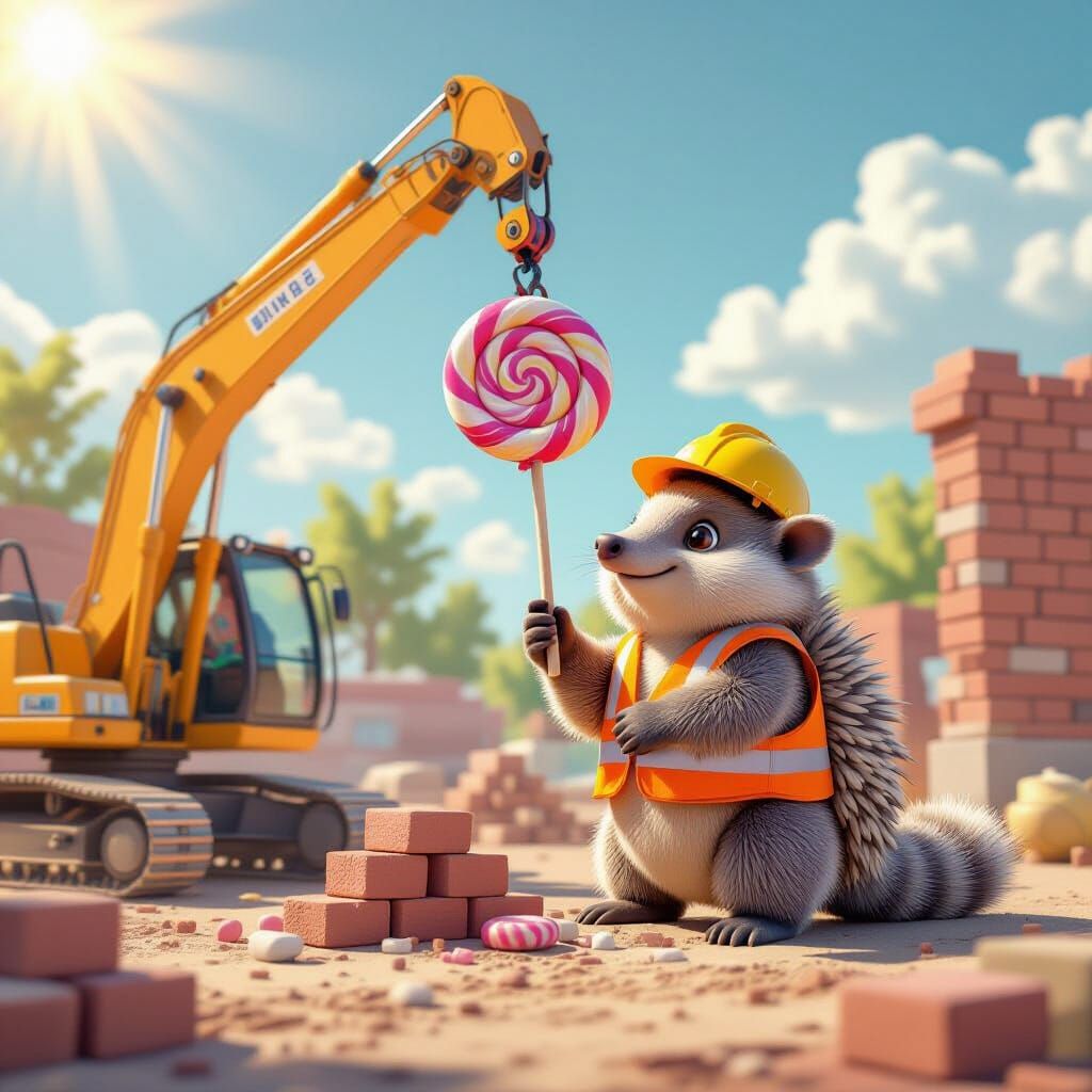 Armadillo Construction Worker in Disney Concept Art