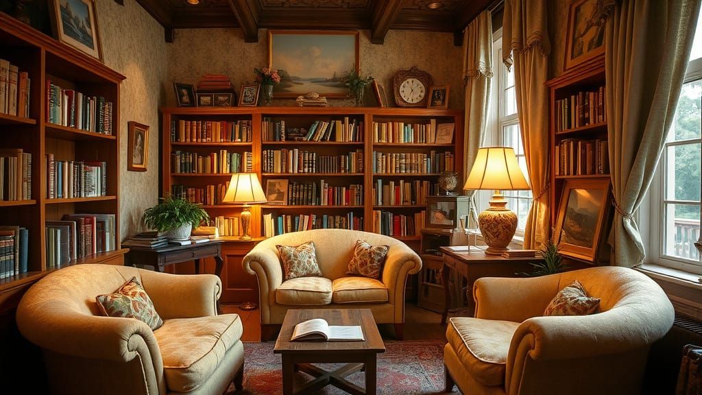 Cozy Reading Nook Inspired by Klimt and Miyazaki