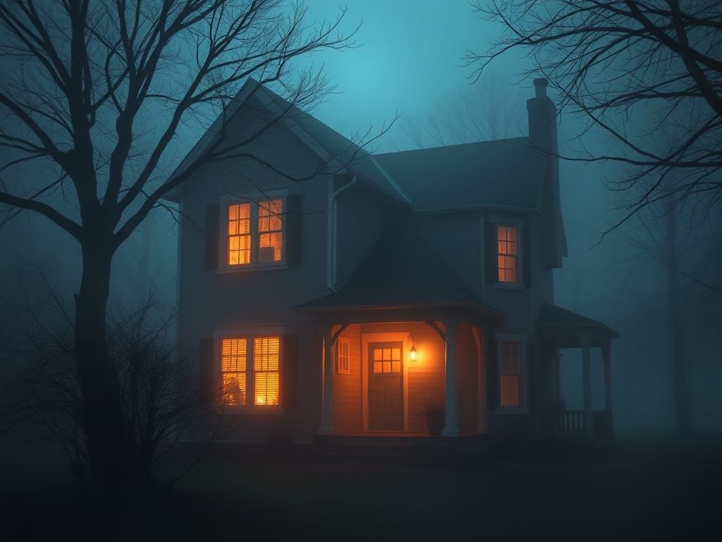 Haunted House with Phantoms and Fog