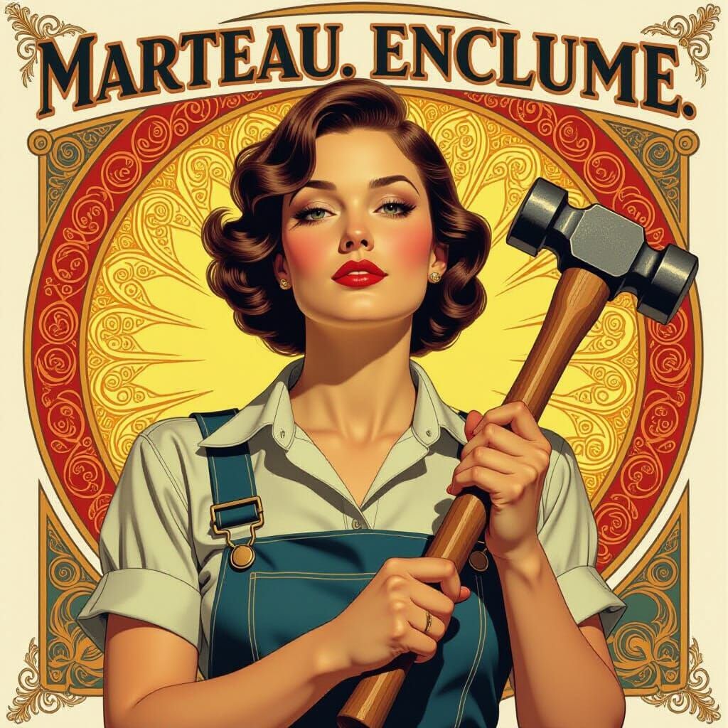 Woman with Hammer and Soul in Dynamic Lighting