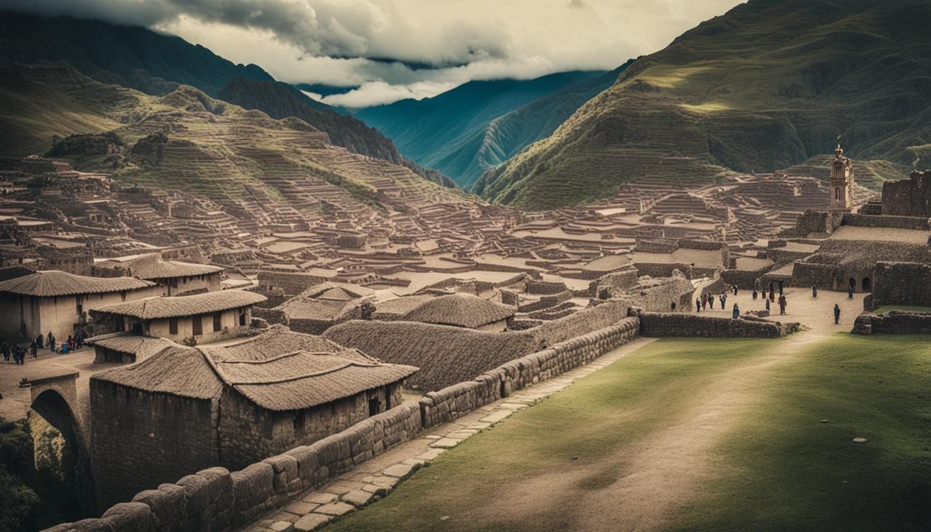 Inca Emperor Atahualpa in the town of Cajamarca, Peru.