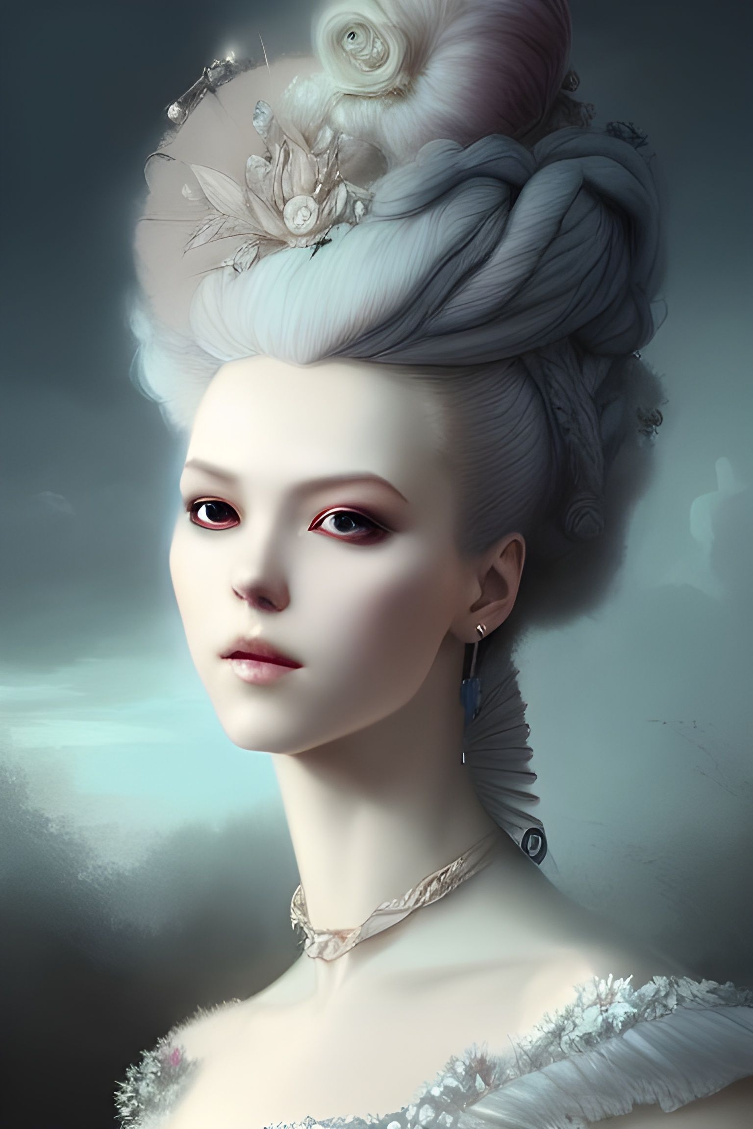 Elegant Queen Marie Antoinette: Digital Art Portrait