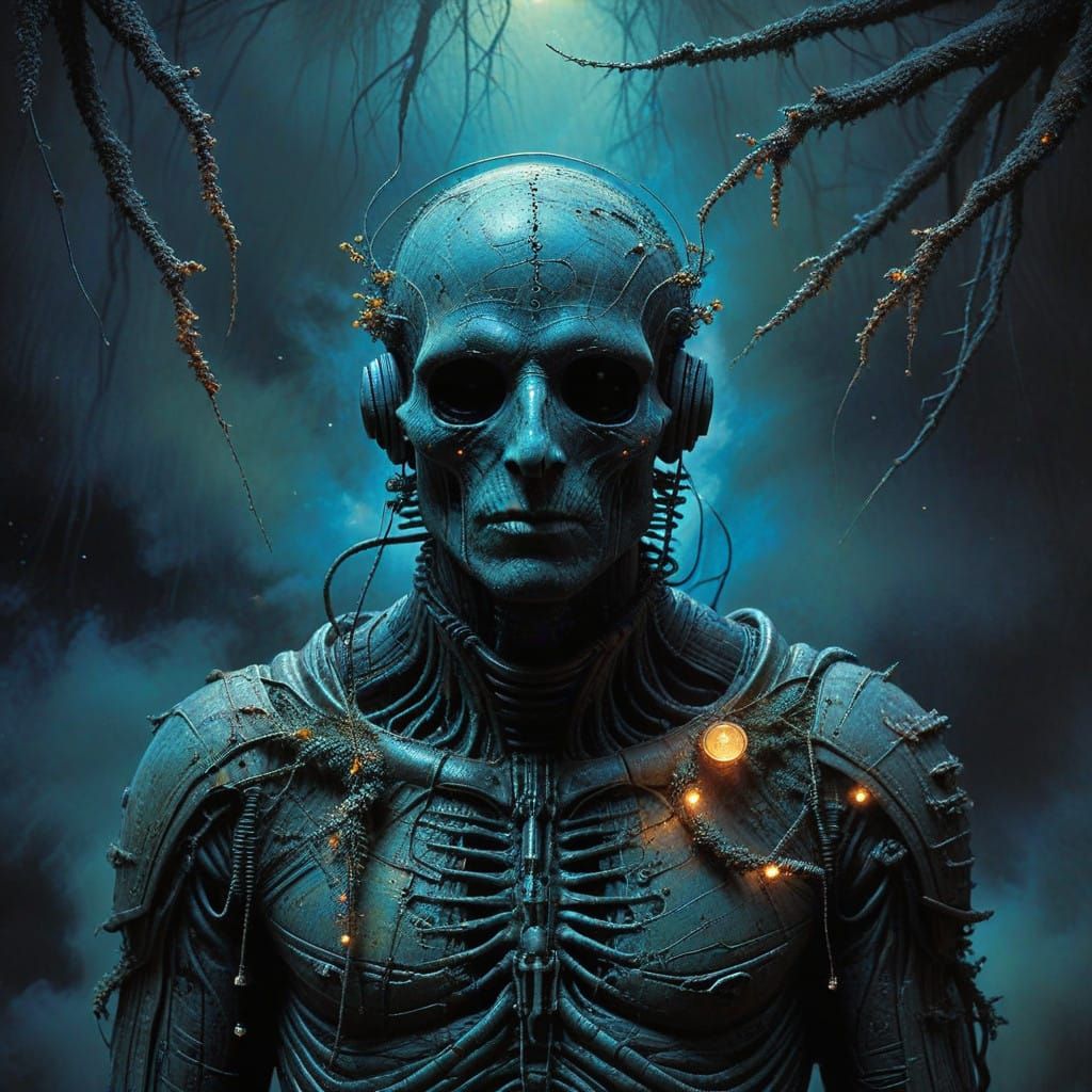 Ethereal Astronaut Drifts in Celestial Christmas Scene