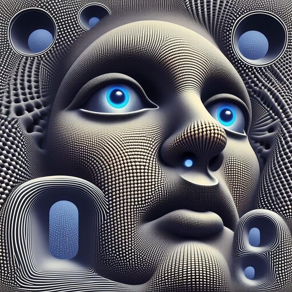 Glowing Female Portrait in a Darkened Environment