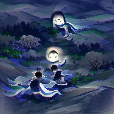 Ethereal Spirits in Moonlight
