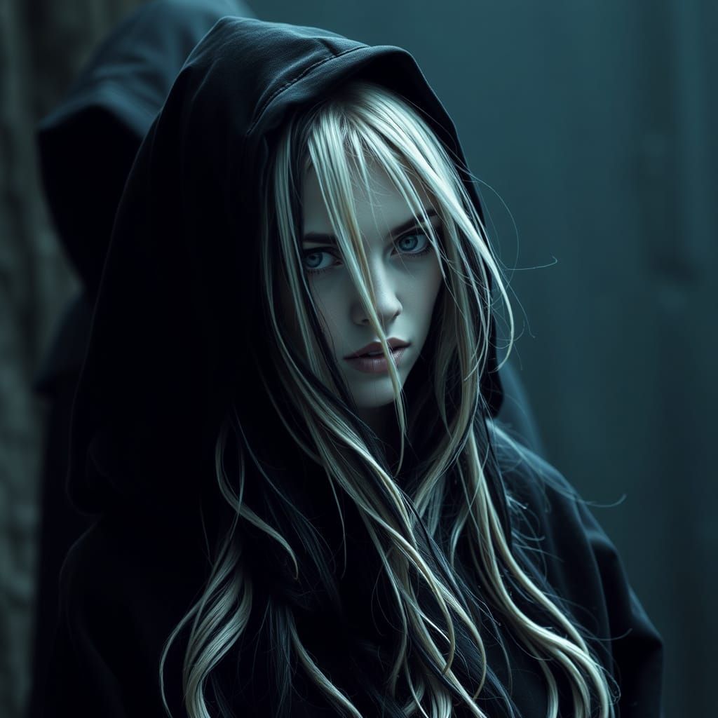 Gothic Enchantress in Shadowy Ambiance