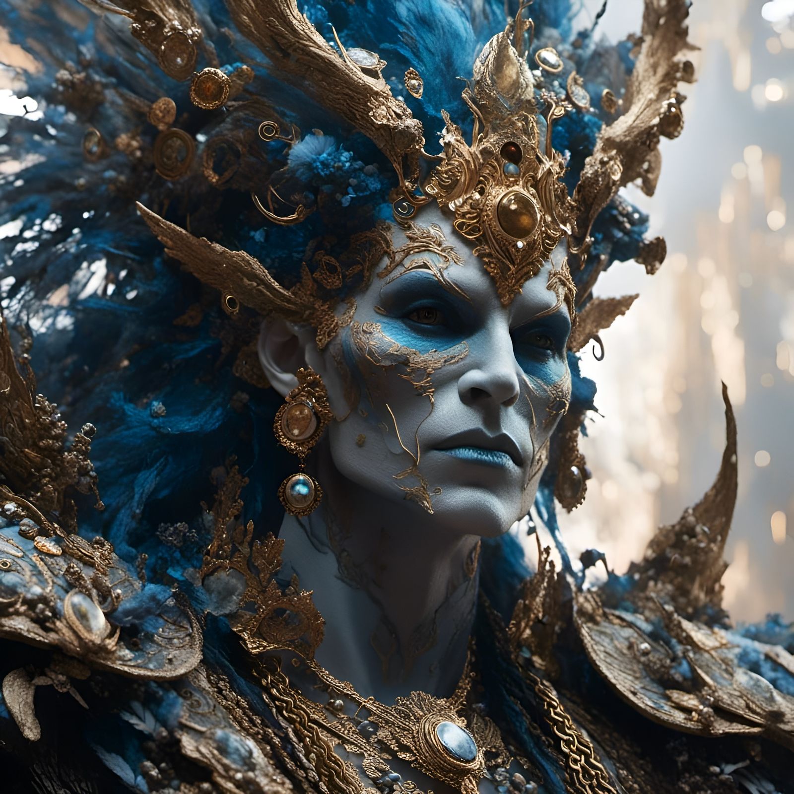 Hades Portrait in Watercolor Fantasy Style