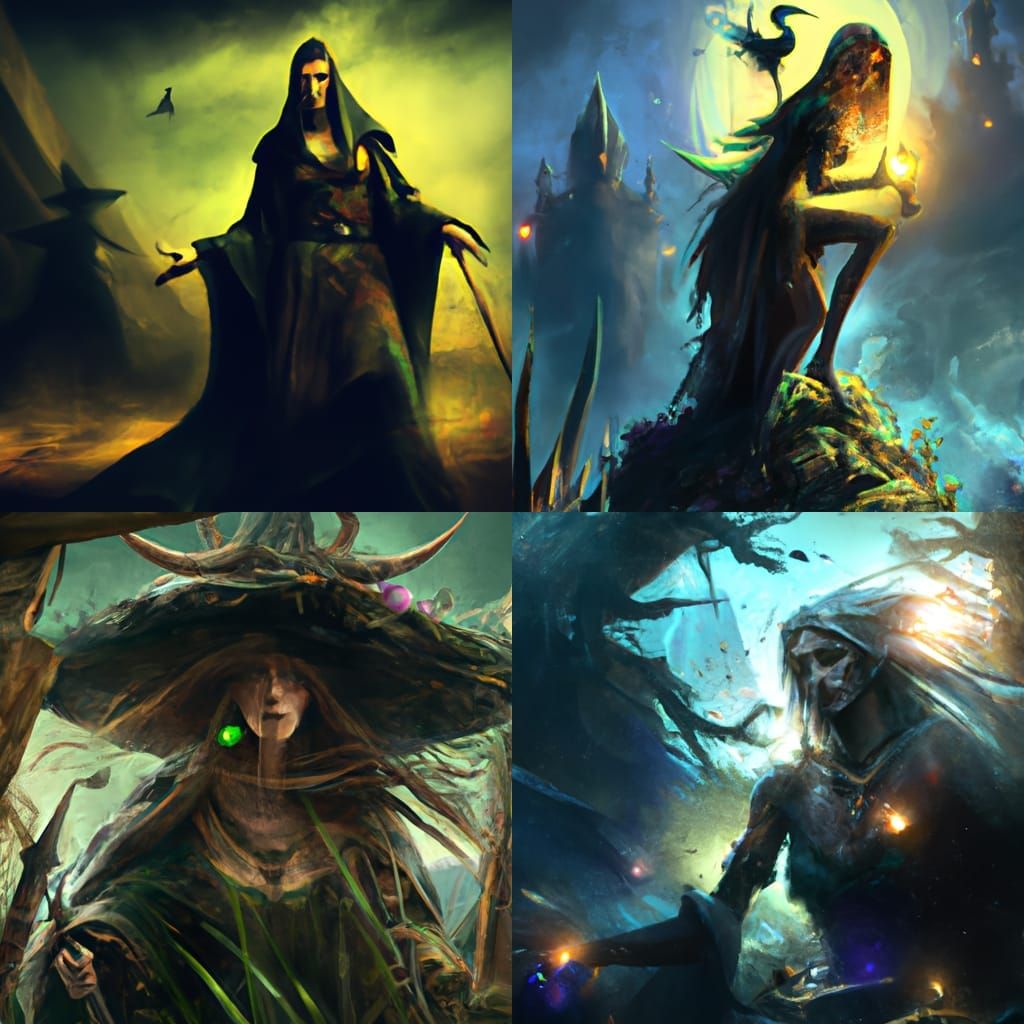 Epic Cinematic Digital Painting of a Beautiful Witch