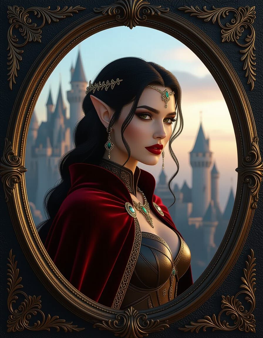 Elegant Elf Warrior Portrait in Digital Art Style