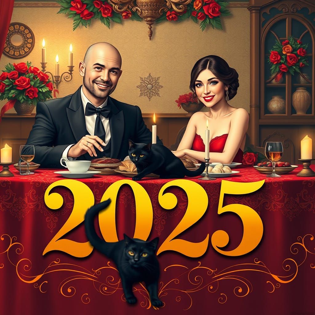 Cozy Ukrainian New Year's Table in Art Nouveau Style