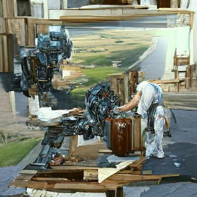 AI Complexity Visualized as Oil Painting