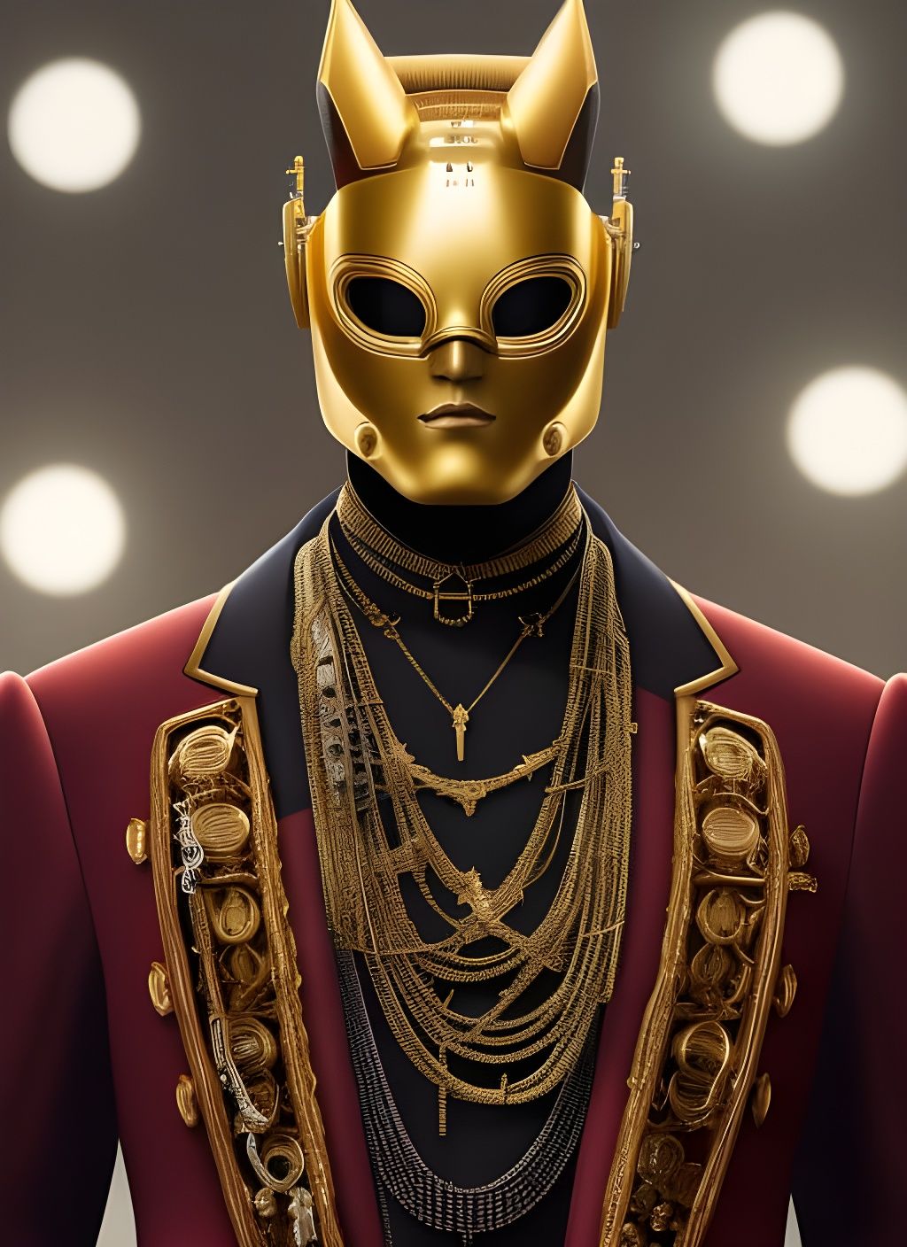 Cyberpunk Gold: Regal Portrait in Shining Light