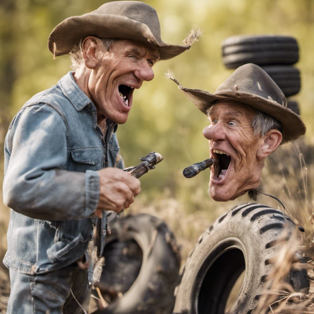 Two HillBillys eat a tire II