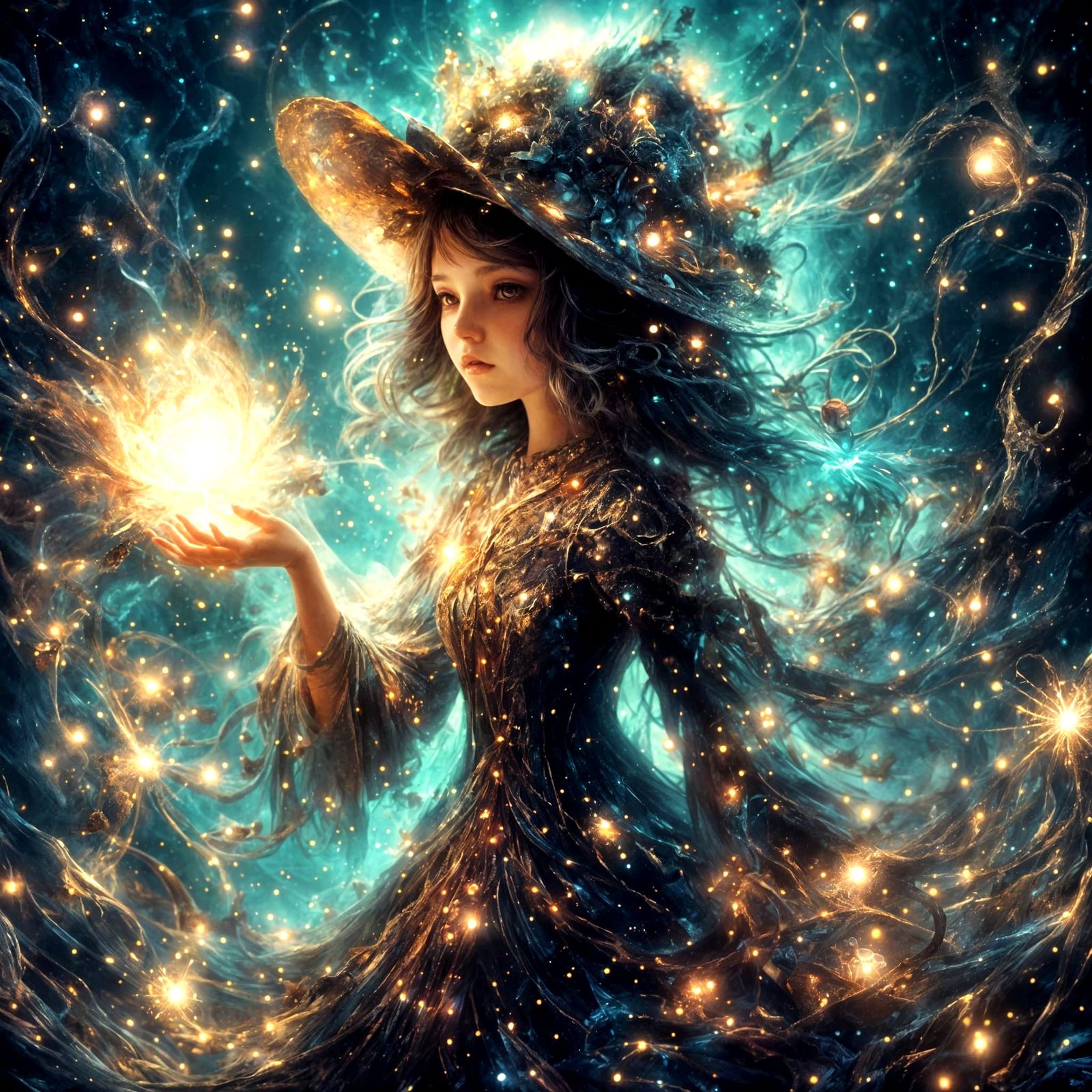 Whimsical Fantasy World in Luminous Filigree Style