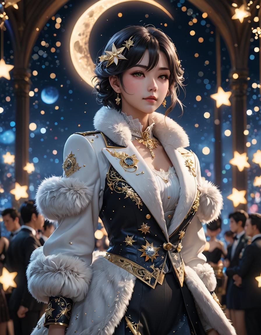Dreamy Fur Ballroom Suit in 3D Anime Art