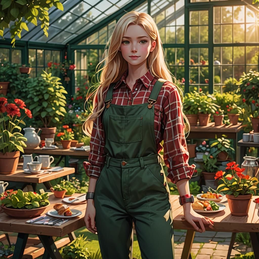 Lush Garden Scene in Vibrant 3D Anime Style