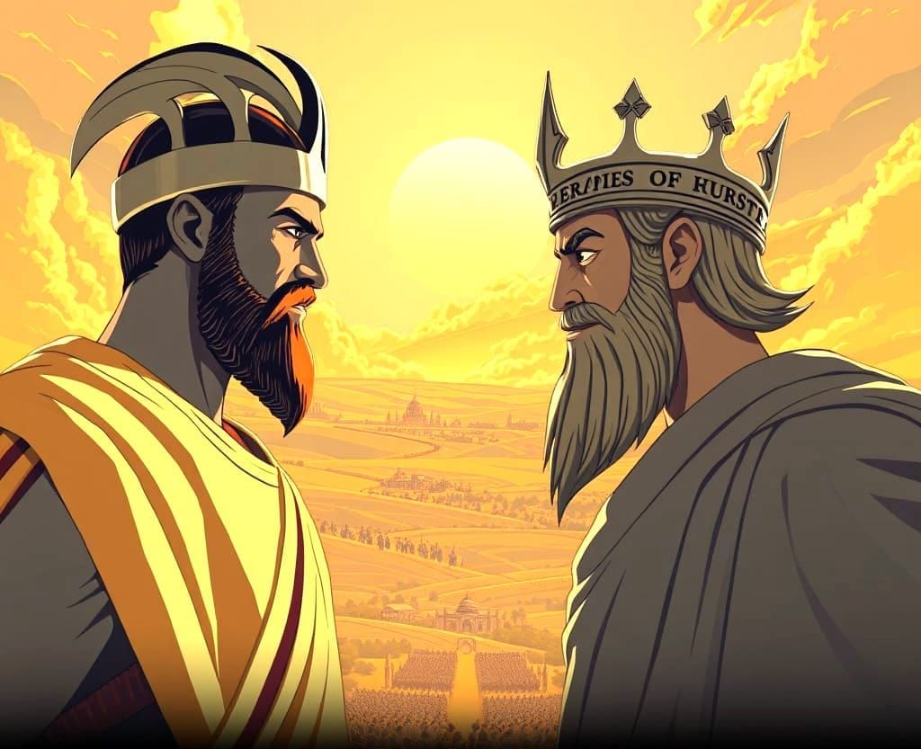 Epic Biblical Showdown: King Saul vs King David in a Sunny L...