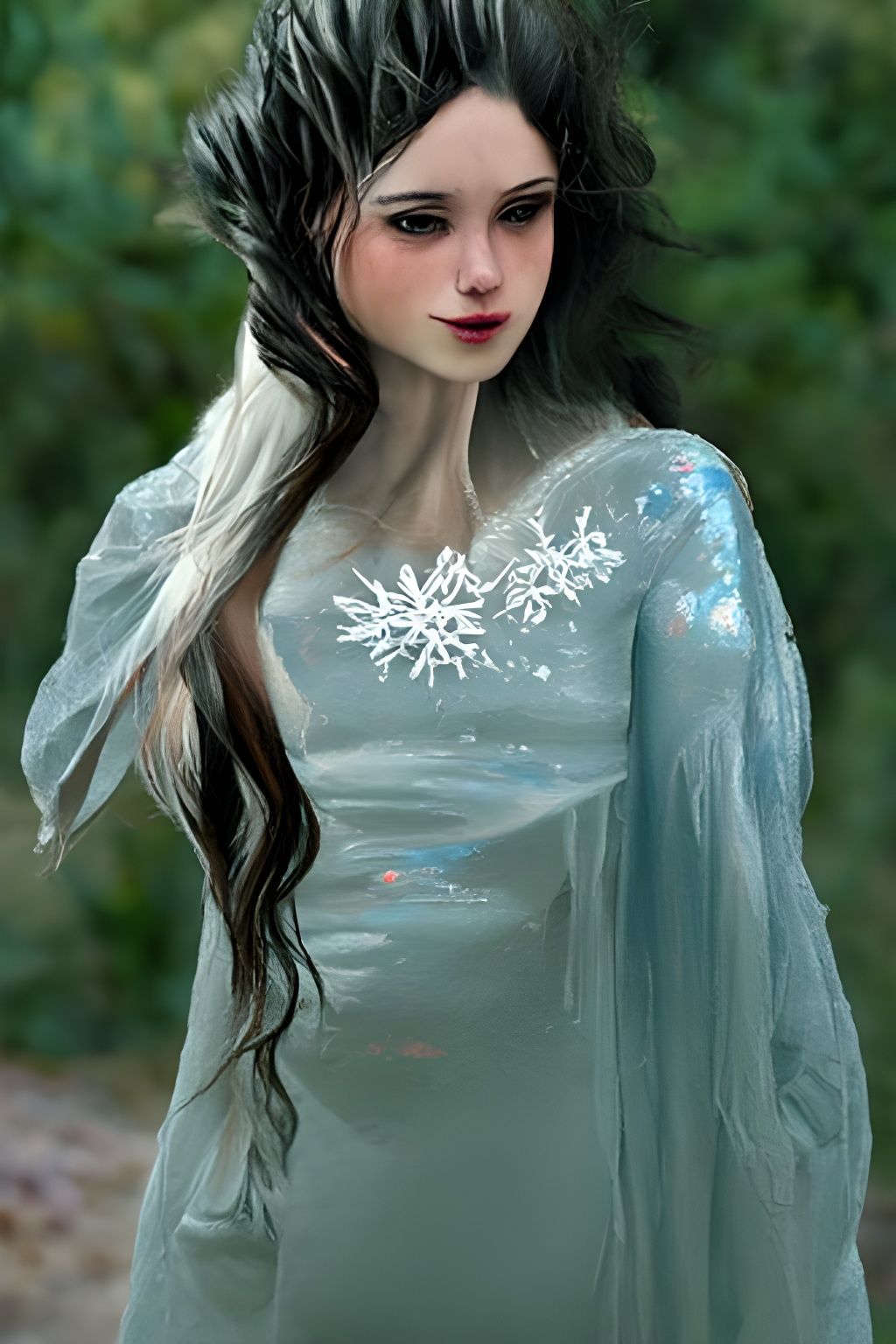 Shining Frost Lady in Shimmering Gown