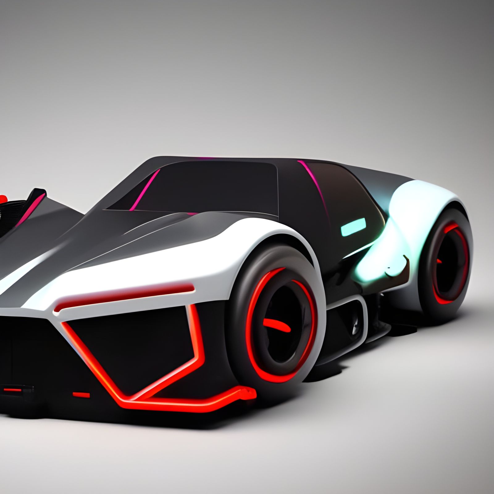 Futuristic Modular Car Concept in Synthwave Style